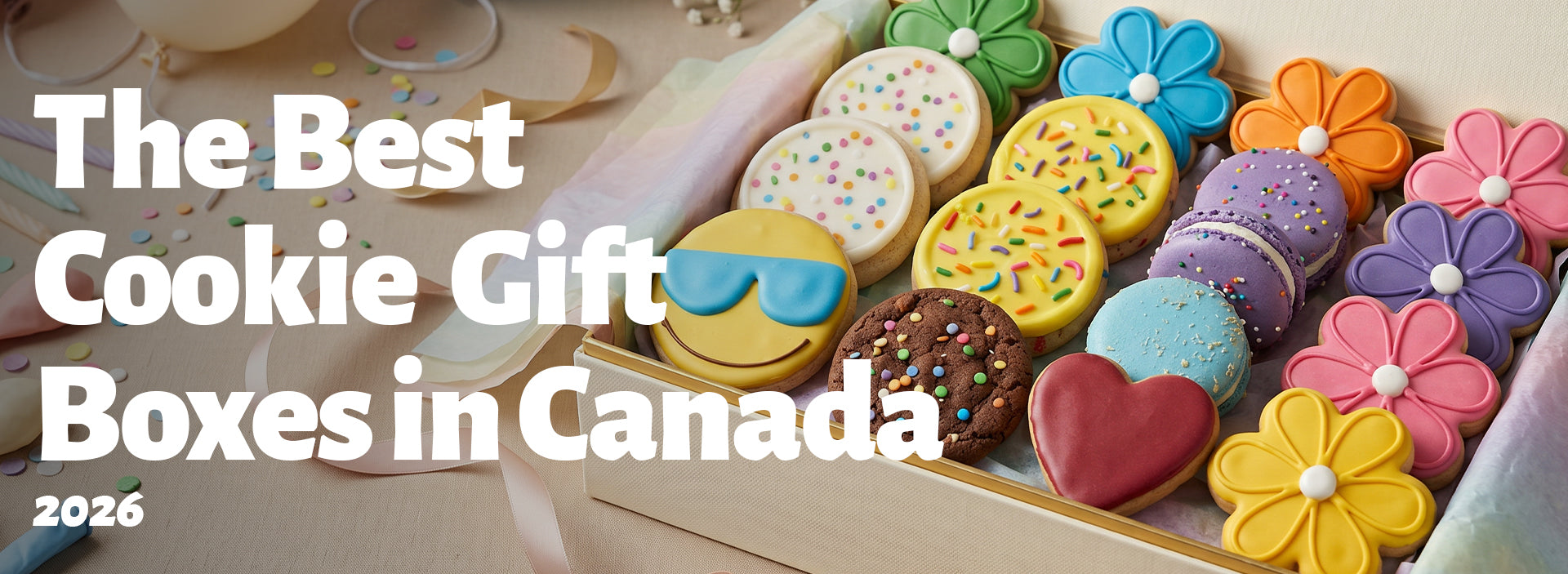 Assorted handmade cookie gift boxes from Cookies Canada