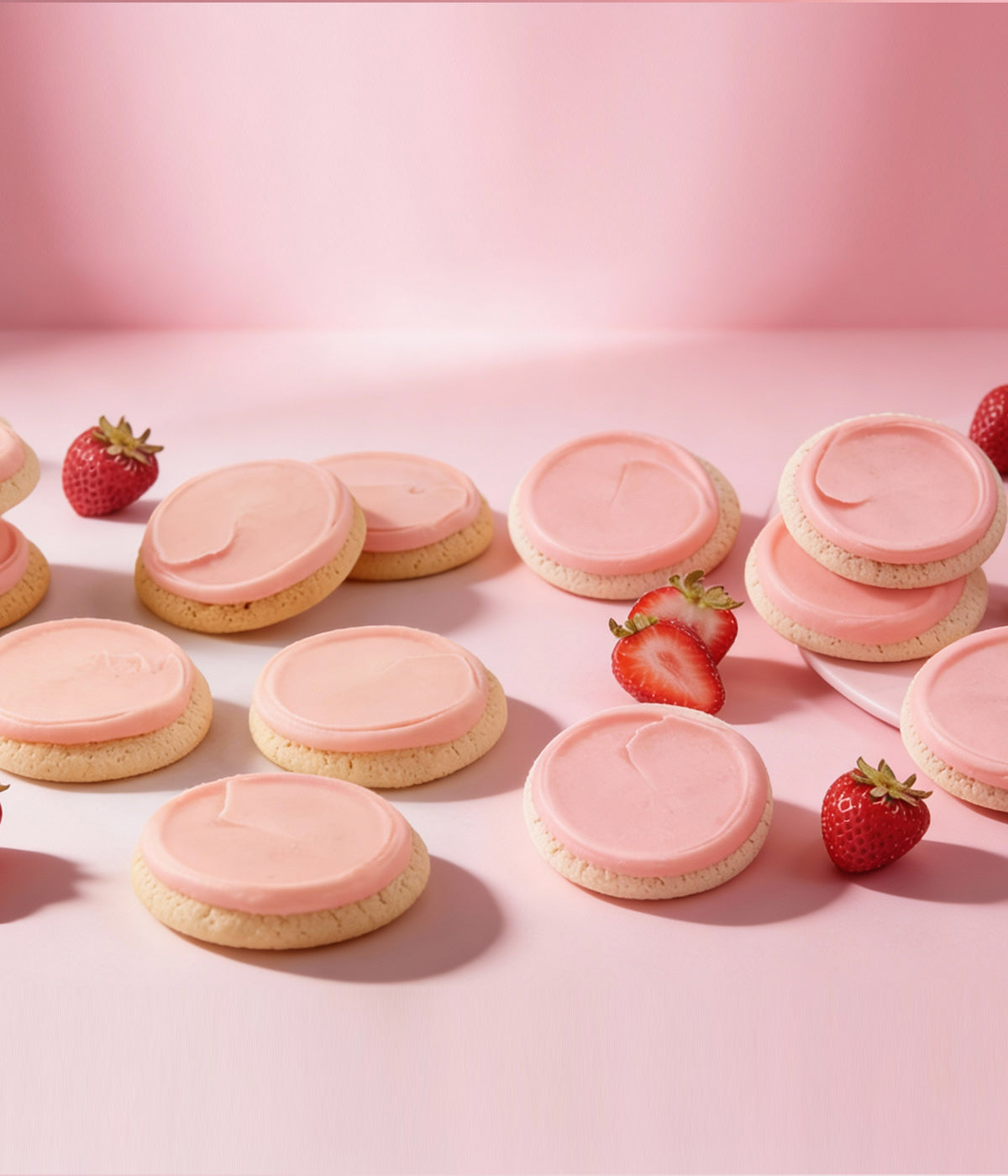 24-Cookie Valentine’s Cookie Box – Strawberry Citrus Pink Cookies