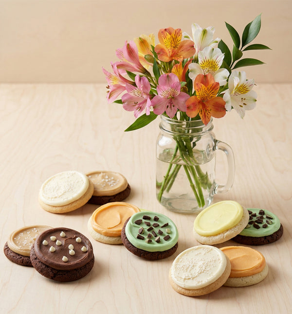 Alstroemeria Mason Jar Bouquet & Cookies