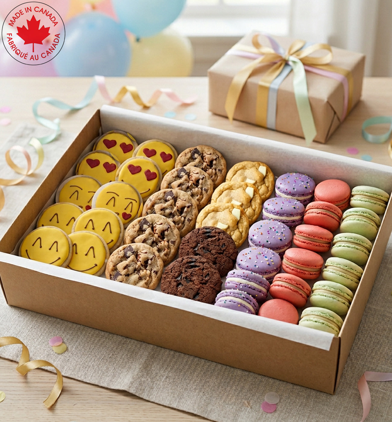 Chocolate Drizzle Macarons – Order Online Macaron Cookies