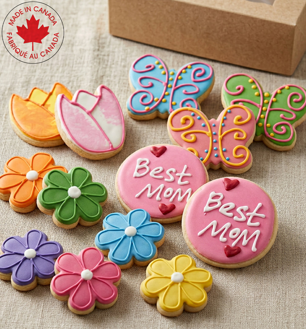Best Mom, Flower & Butterfly Cookie Box
