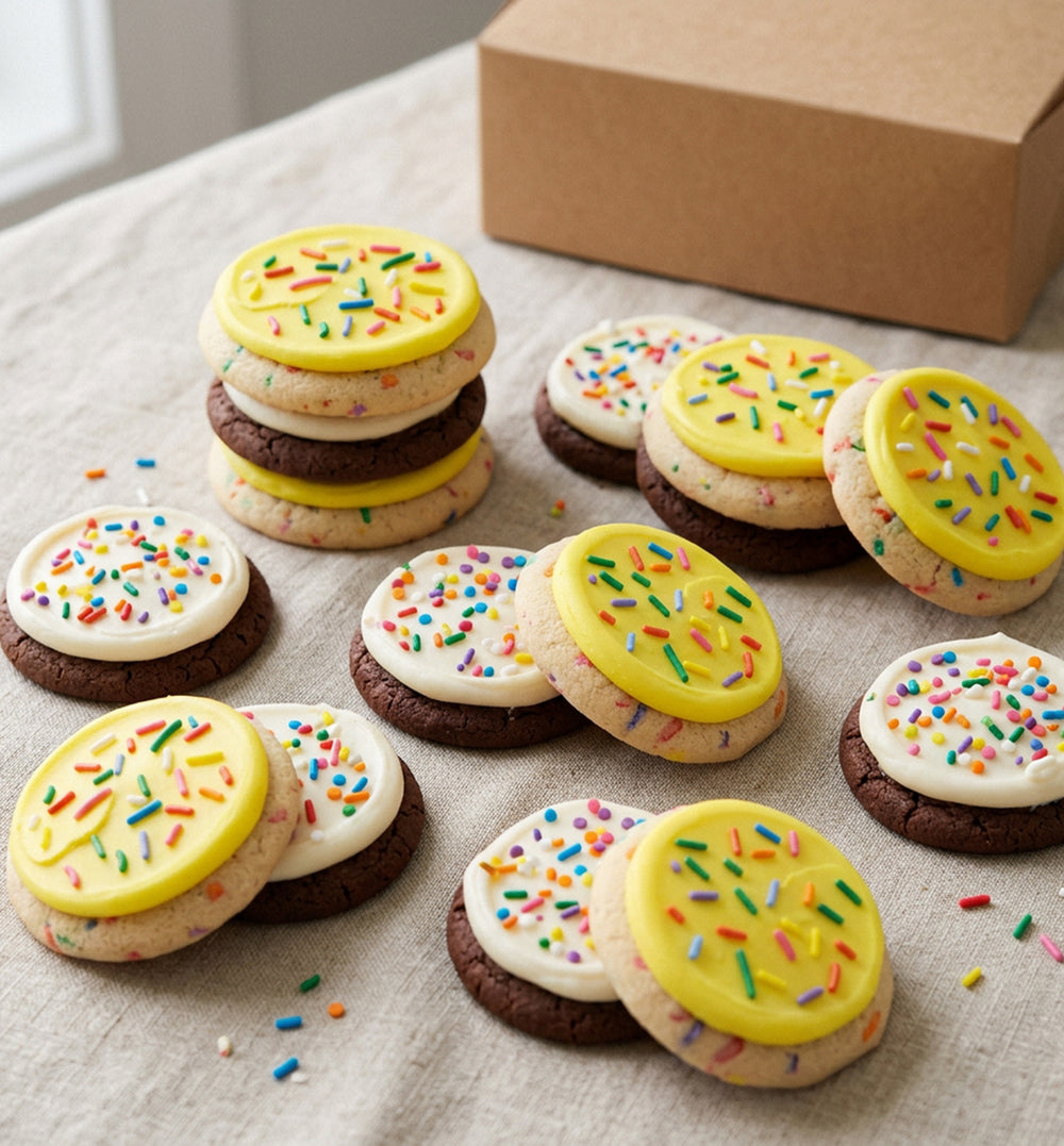 Birthday Cookies with Rainbow Sprinkles