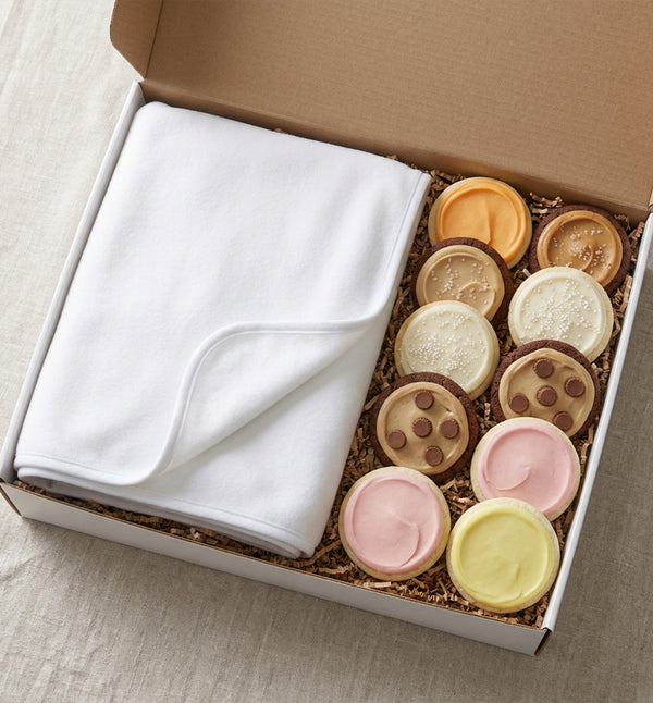 Flannel Fleece Blanket & 12 Cookies Combo
