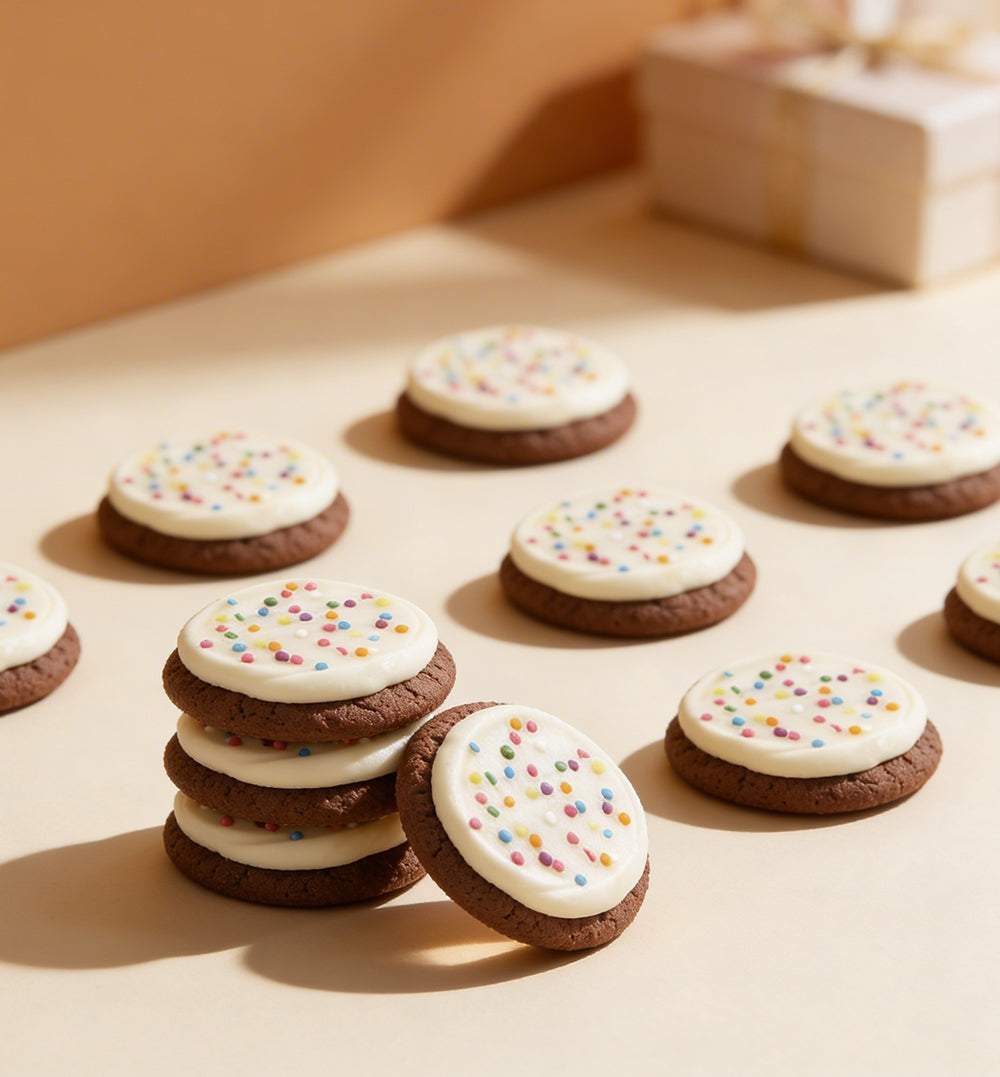 Frosted Rainbow Sprinkle Cookies Gift Box