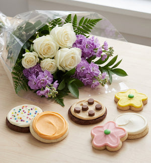 Lavender Romance Bouquet & Cookie Gift Set
