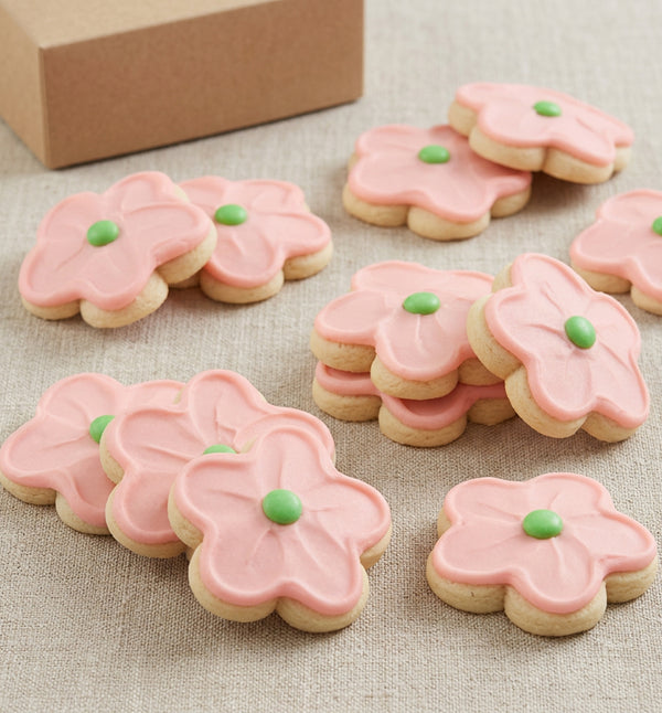 Pink Frosted Flower Butter Cookies