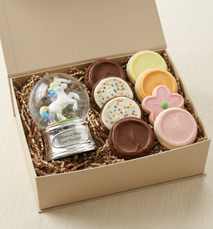 Unicorn Musical Water Globe & Cookie Gift Set