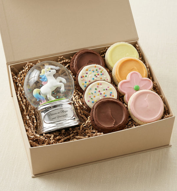 Unicorn Musical Water Globe & Cookie Gift Set