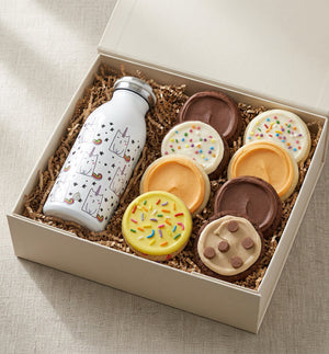 Unicorn Water Bottle & Cookie Gift Bundle