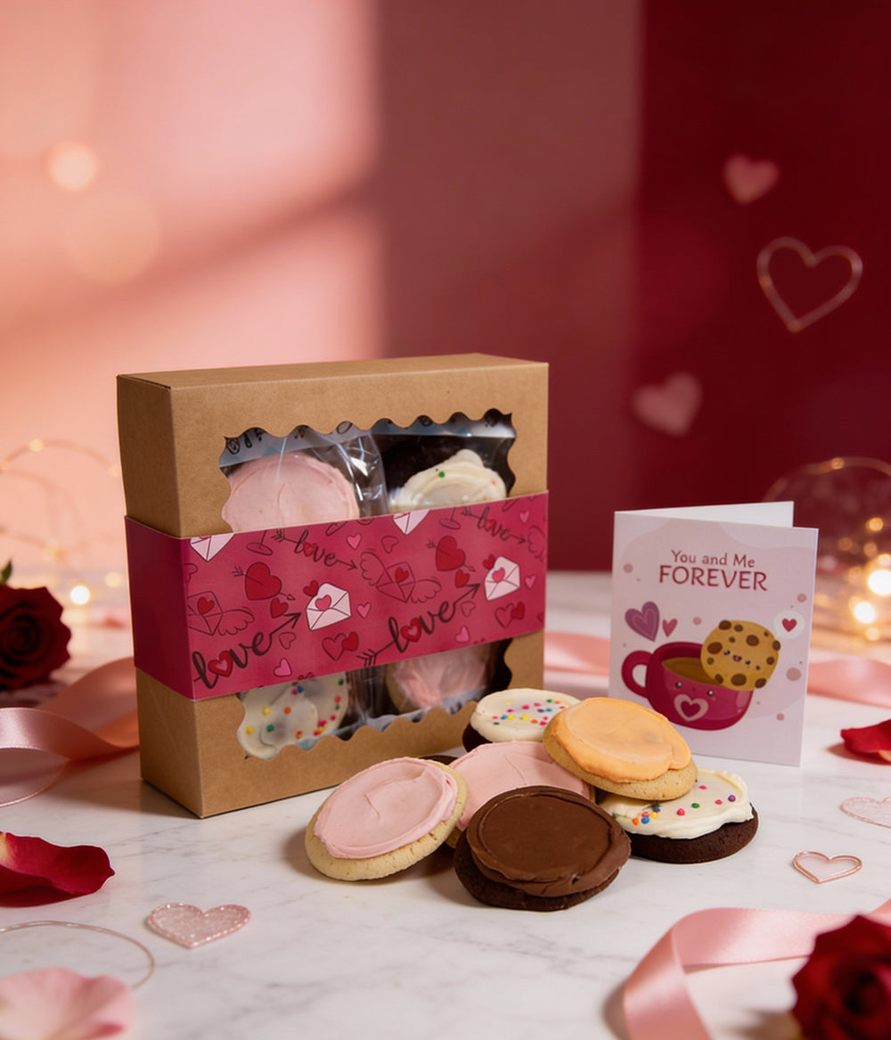 Valentine's Cookie Gift Box – 12 Gourmet Love-Themed Cookies