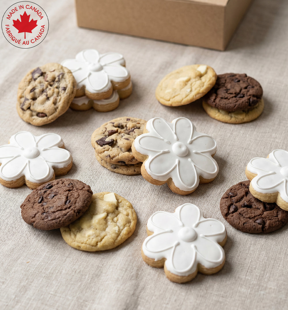 White Sympathy Flower Cookie Box