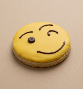 Wink Face Emoji Cookie