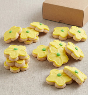 Yellow Frosted Flower Butter Cookies