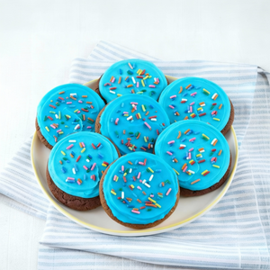 Frosted Rainbow Sprinkle Blue Cookies Gift Box